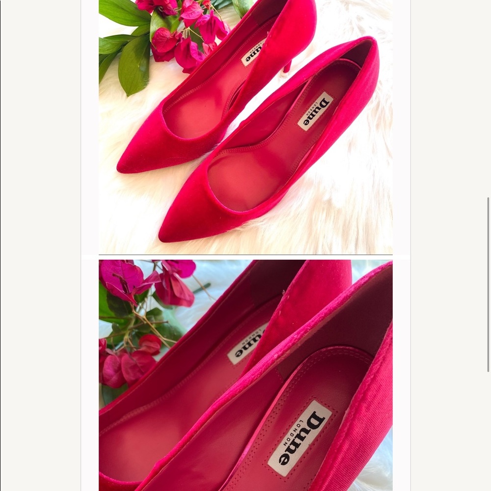 NWT Dune London hot pink velvet faux pearl heels - Picture 3 of 4